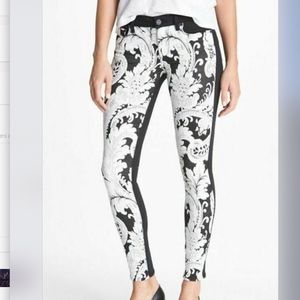 Paige Emily Ultra Skinny Black White Needlepoint